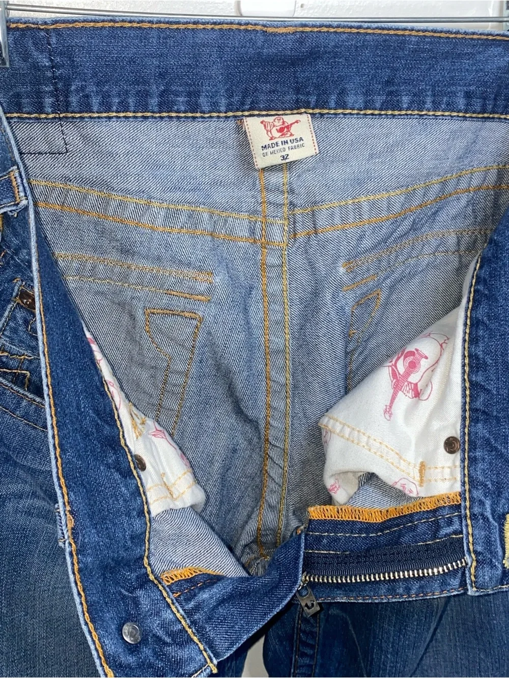 True Religion Men's Straight Jeans in Medium Blue Wash